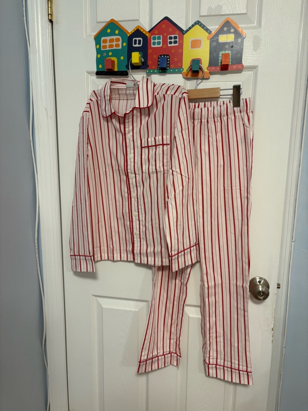 Kids Red & White Striped Pajama Set - Classic Button-Up